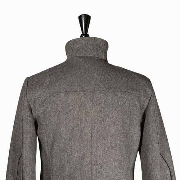 H&M Mens Jacket Gray Military Wool Blend Lined Coat Full Zip Pockets Small 36R - Picture 7 of 8